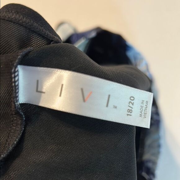 LIVI 18 20 NWT No-Wire Sports Bra Abstract Blue Black Comfot Yoga Low Impact - Picture 13 of 14